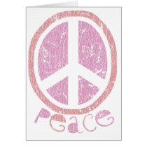 Girly Pink Peace Sign Greeting Cards