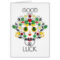 Girly Pirate Lucky Skull Card