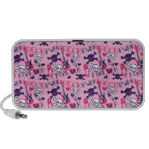 Girly Punk Rock Electric Guitars and Skulls Pink Speaker