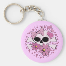Girly Punk Skull Key Chain