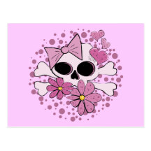 Girly Punk Skull Postcards