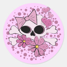 Girly Punk Skull Sticker