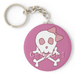 Girly Skull Keychain