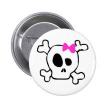 Girly skull pin