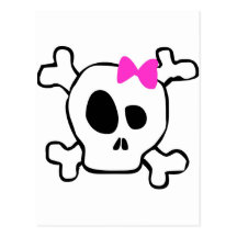 Girly skull postcards