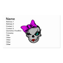 Girly Skully Business Card Templates