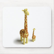 Girrafe And baby Giraffe Mouse Mat