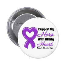 GIST Cancer I Support My Hero With All My Heart Pinback Buttons
