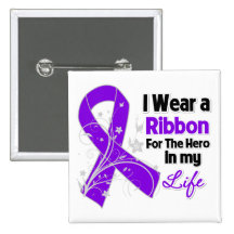 GIST Cancer Ribbon Hero in My Life Button