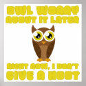 "Give a Hoot" Poster posters
