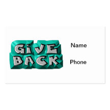 Give Back Business Card Templates