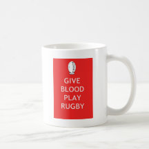 Give Blood Play Rugby Mugs