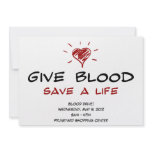 Give Blood Save A Life Blood Drive Template Personalized Invitation