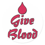 Give Blood Round Stickers