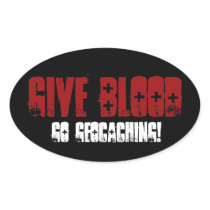 Give Blood Oval Sticker