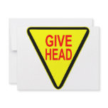 Give Head Street Sign invitations