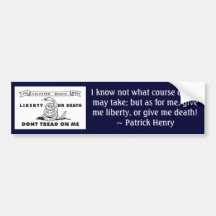Give me liberty bumper stickers