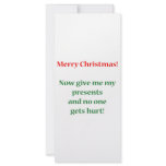 Give me my presents! rack cards