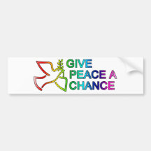 Give Peace a Chance (Rainbow) Bumper Stickers