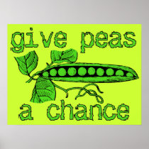 Give Peas A Chance Funny Peace Print Poster Humour