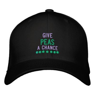 GIVE PEAS A CHANCE - HAT BASEBALL CAP by seapearls