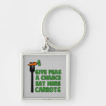 Give peas a chance keychain