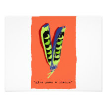 give peas a chance-orange personalised announcement