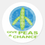 Give Peas a Chance Round Stickers