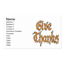 Give Thanks Business Card Templates
