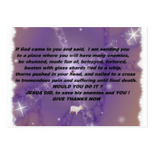 Give Thanks Witness Card Business Card