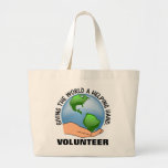 Give the world a helping hand and volunteer tote bag