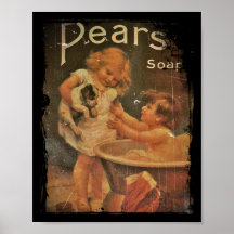 Giving Puppy a Bath with Pears Soap Print