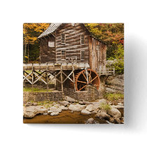 Glade Creek Grist Mill, Babcock State Park, 2 Pinback Button