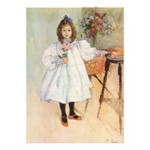 Gladys Holding a Pink Rose Personalized Announcement