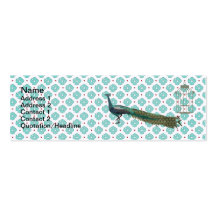 Glam Peacock Blue Floral Business Cards