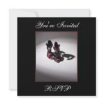 Glam Red Birthday Party Shoe Square Invitation