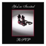 Glam Red Birthday Party Shoe Square Invitation