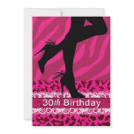 Glamalicious Sexy Legs Zebra Leopard 30th Birthday invitations