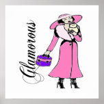 Glamorous Lady in Pink Poster