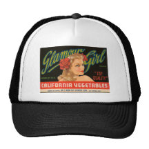 Glamour Girl California Vegetables Vintage Ad Trucker Hats