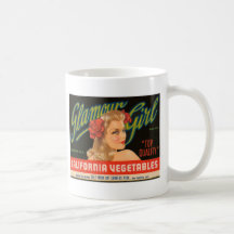 Glamour Girl California Vegetables Vintage Ad Mug