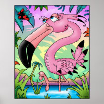 Glamourous Flamingo Poster