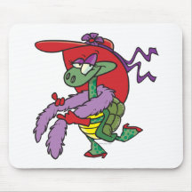 glamourous girly fashion turtle cartoon mousemat