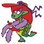 glamourous girly fashion turtle cartoon photo sculptures