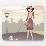 Glamourous Lady with Poodle mousepads