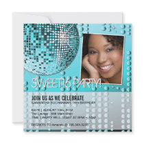 Glamourous Sweet Sixteen Disco Ball Invitation