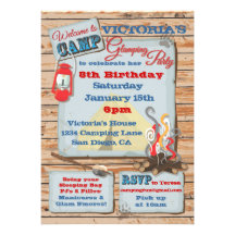 Glamping Camping Party Invitation