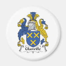 Glanville Family Crest Fridge Magnet