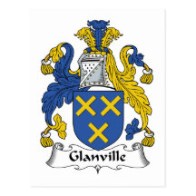 Glanville Family Crest Post Card