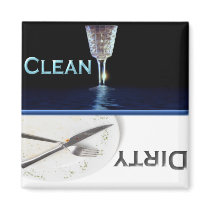 Glass and Dish Clean and Dirty Dishwasher